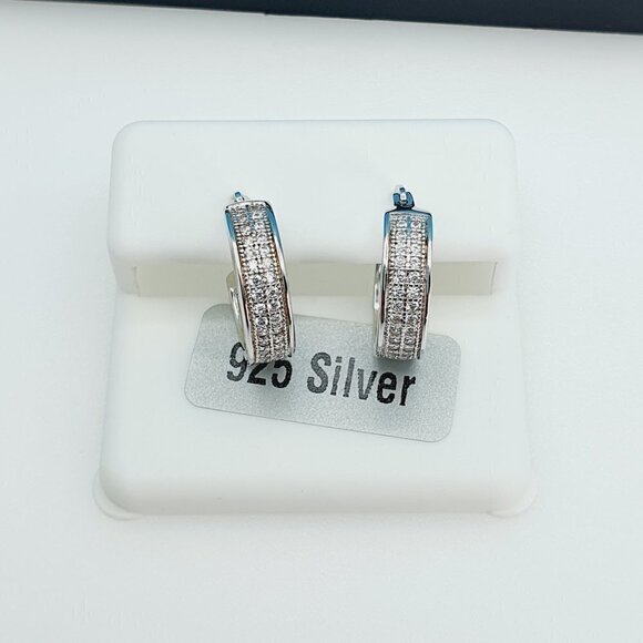 "925 Sterling Silver Cubic Zirconia Earrings, UU1P6A6137 - Picture 3 of 9